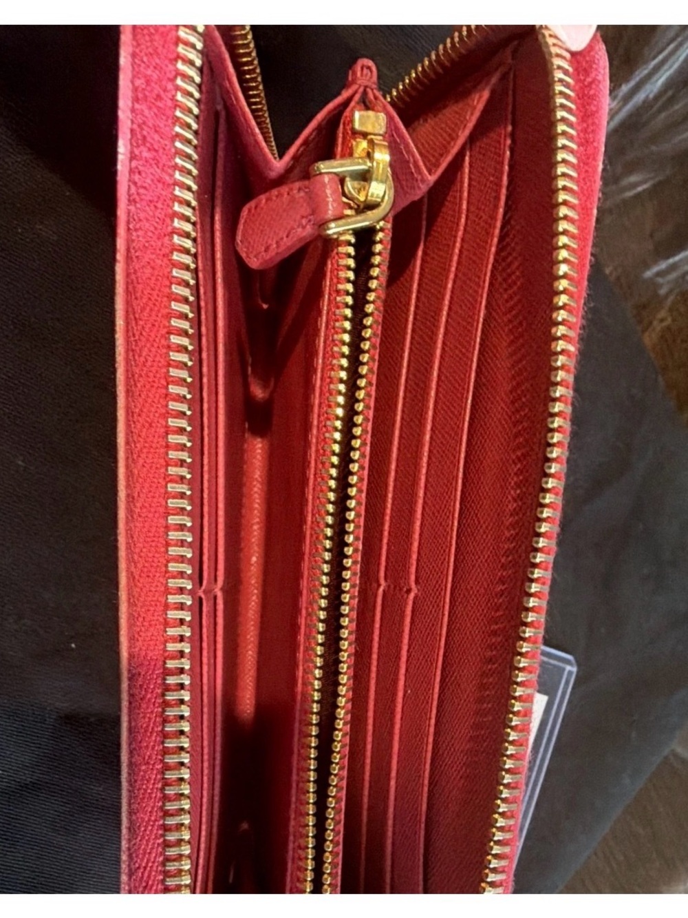 Prada Saffiano Zip-Around Wallet in Peony/pink with Gold Hardware - Picture 4 of 10